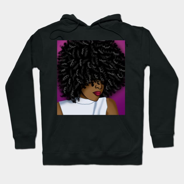 Afro black beautiful woman digital art Hoodie by Spinkly Creations 